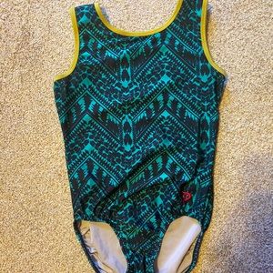 Plum Adult Medium Green and Black Leotard